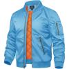 imageTACVASEN Mens JacketsBomber Jacket Fall Winter Warm Windbreaker Full Zip Casual Padded CoatsSky Blue