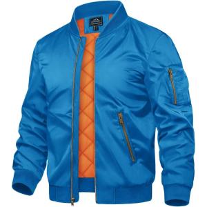 imageTACVASEN Mens JacketsBomber Jacket Fall Winter Warm Windbreaker Full Zip Casual Padded CoatsBlue Green