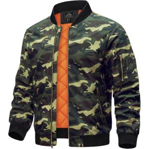 imageTACVASEN Mens JacketsBomber Jacket Fall Winter Warm Windbreaker Full Zip Casual Padded CoatsC Army Green