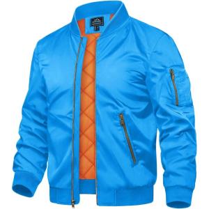 imageTACVASEN Mens JacketsBomber Jacket Fall Winter Warm Windbreaker Full Zip Casual Padded CoatsCblue