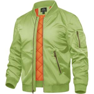 imageTACVASEN Mens JacketsBomber Jacket Fall Winter Warm Windbreaker Full Zip Casual Padded CoatsOlive Green