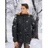 imageTACVASEN Mens Winter Jacket with Hood Water Repellent Windproof Thicken Parka Winter CoatBlack