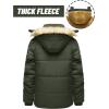 imageTACVASEN Mens Winter Jacket with Hood Water Repellent Windproof Thicken Parka Winter CoatGreen