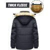 imageTACVASEN Mens Winter Jacket with Hood Water Repellent Windproof Thicken Parka Winter CoatGrey