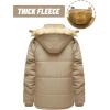 imageTACVASEN Mens Winter Jacket with Hood Water Repellent Windproof Thicken Parka Winter CoatKhaki