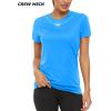 imageTACVASEN Womens Short Sleeve Shirts Sun Protection TShrit UPF 50 Quick Dry Outdoor Yoga Running Gym Workout TopsAzure