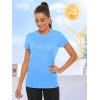 imageTACVASEN Womens Short Sleeve Shirts Sun Protection TShrit UPF 50 Quick Dry Outdoor Yoga Running Gym Workout TopsBlue
