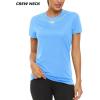 imageTACVASEN Womens Short Sleeve Shirts Sun Protection TShrit UPF 50 Quick Dry Outdoor Yoga Running Gym Workout TopsBlue