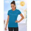 imageTACVASEN Womens Short Sleeve Shirts Sun Protection TShrit UPF 50 Quick Dry Outdoor Yoga Running Gym Workout TopsBlue Green