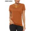 imageTACVASEN Womens Short Sleeve Shirts Sun Protection TShrit UPF 50 Quick Dry Outdoor Yoga Running Gym Workout TopsDark Orange