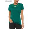 imageTACVASEN Womens Short Sleeve Shirts Sun Protection TShrit UPF 50 Quick Dry Outdoor Yoga Running Gym Workout TopsEgreen