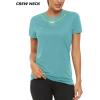 imageTACVASEN Womens Short Sleeve Shirts Sun Protection TShrit UPF 50 Quick Dry Outdoor Yoga Running Gym Workout TopsGrey Green