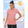 imageTACVASEN Womens Short Sleeve Shirts Sun Protection TShrit UPF 50 Quick Dry Outdoor Yoga Running Gym Workout TopsGrey Pink