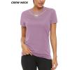 imageTACVASEN Womens Short Sleeve Shirts Sun Protection TShrit UPF 50 Quick Dry Outdoor Yoga Running Gym Workout TopsGrey Purple