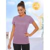 imageTACVASEN Womens Short Sleeve Shirts Sun Protection TShrit UPF 50 Quick Dry Outdoor Yoga Running Gym Workout TopsGrey Purple