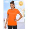imageTACVASEN Womens Short Sleeve Shirts Sun Protection TShrit UPF 50 Quick Dry Outdoor Yoga Running Gym Workout TopsOrange