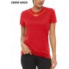 imageTACVASEN Womens Short Sleeve Shirts Sun Protection TShrit UPF 50 Quick Dry Outdoor Yoga Running Gym Workout TopsTomato Red