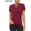 imageTACVASEN Womens Short Sleeve Shirts Sun Protection TShrit UPF 50 Quick Dry Outdoor Yoga Running Gym Workout TopsWine Red