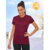 imageTACVASEN Womens Short Sleeve Shirts Sun Protection TShrit UPF 50 Quick Dry Outdoor Yoga Running Gym Workout TopsWine Red