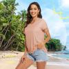 imageTACVASEN Womens TShirts UPF 50 Sun Protection VNeck Short Sleeve Tops Quick Dry Hiking Running Workout TShirtsApricot