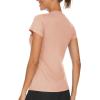 imageTACVASEN Womens TShirts UPF 50 Sun Protection VNeck Short Sleeve Tops Quick Dry Hiking Running Workout TShirtsApricot