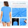 imageTACVASEN Womens TShirts UPF 50 Sun Protection VNeck Short Sleeve Tops Quick Dry Hiking Running Workout TShirtsAzure