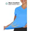 imageTACVASEN Womens TShirts UPF 50 Sun Protection VNeck Short Sleeve Tops Quick Dry Hiking Running Workout TShirtsAzure