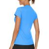 imageTACVASEN Womens TShirts UPF 50 Sun Protection VNeck Short Sleeve Tops Quick Dry Hiking Running Workout TShirtsAzure