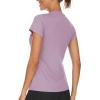 imageTACVASEN Womens TShirts UPF 50 Sun Protection VNeck Short Sleeve Tops Quick Dry Hiking Running Workout TShirtsGray Purple