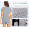 imageTACVASEN Womens TShirts UPF 50 Sun Protection VNeck Short Sleeve Tops Quick Dry Hiking Running Workout TShirtsLight Gray