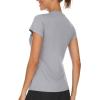 imageTACVASEN Womens TShirts UPF 50 Sun Protection VNeck Short Sleeve Tops Quick Dry Hiking Running Workout TShirtsLight Gray