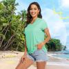 imageTACVASEN Womens TShirts UPF 50 Sun Protection VNeck Short Sleeve Tops Quick Dry Hiking Running Workout TShirtsMint Green
