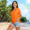 imageTACVASEN Womens TShirts UPF 50 Sun Protection VNeck Short Sleeve Tops Quick Dry Hiking Running Workout TShirtsOrange