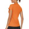 imageTACVASEN Womens TShirts UPF 50 Sun Protection VNeck Short Sleeve Tops Quick Dry Hiking Running Workout TShirtsOrange