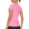 imageTACVASEN Womens TShirts UPF 50 Sun Protection VNeck Short Sleeve Tops Quick Dry Hiking Running Workout TShirtsRose Red