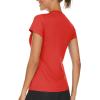 imageTACVASEN Womens TShirts UPF 50 Sun Protection VNeck Short Sleeve Tops Quick Dry Hiking Running Workout TShirtsTomato Red