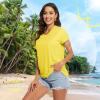 imageTACVASEN Womens TShirts UPF 50 Sun Protection VNeck Short Sleeve Tops Quick Dry Hiking Running Workout TShirtsYellow