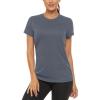 imageTACVASEN Womens Short Sleeve Shirts Sun Protection TShrit UPF 50 Quick Dry Outdoor Yoga Running Gym Workout TopsDark Grey