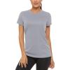 imageTACVASEN Womens Short Sleeve Shirts Sun Protection TShrit UPF 50 Quick Dry Outdoor Yoga Running Gym Workout TopsLight Grey