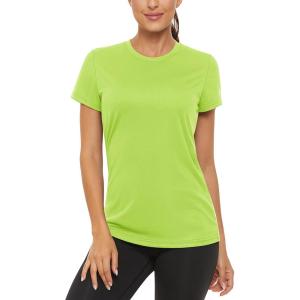 imageTACVASEN Womens Short Sleeve Shirts Sun Protection TShrit UPF 50 Quick Dry Outdoor Yoga Running Gym Workout TopsFgreen
