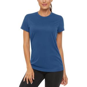 imageTACVASEN Womens Short Sleeve Shirts Sun Protection TShrit UPF 50 Quick Dry Outdoor Yoga Running Gym Workout TopsGrey Blue