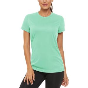 imageTACVASEN Womens Short Sleeve Shirts Sun Protection TShrit UPF 50 Quick Dry Outdoor Yoga Running Gym Workout TopsMint Green