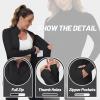imageTACVASEN Womens Athletic Jackets Lightweight UV Protection Shirts Full Zip Workout Jacket UPF 50 Long Sleeve Sun ShirtBlack