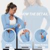 imageTACVASEN Womens Athletic Jackets Lightweight UV Protection Shirts Full Zip Workout Jacket UPF 50 Long Sleeve Sun ShirtBlue