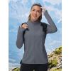 imageTACVASEN Womens Athletic Jackets Lightweight UV Protection Shirts Full Zip Workout Jacket UPF 50 Long Sleeve Sun ShirtDark Gray