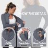 imageTACVASEN Womens Athletic Jackets Lightweight UV Protection Shirts Full Zip Workout Jacket UPF 50 Long Sleeve Sun ShirtDark Gray