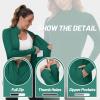 imageTACVASEN Womens Athletic Jackets Lightweight UV Protection Shirts Full Zip Workout Jacket UPF 50 Long Sleeve Sun ShirtEgreen