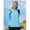 imageTACVASEN Womens Athletic Jackets Lightweight UV Protection Shirts Full Zip Workout Jacket UPF 50 Long Sleeve Sun ShirtLight Blue