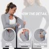 imageTACVASEN Womens Athletic Jackets Lightweight UV Protection Shirts Full Zip Workout Jacket UPF 50 Long Sleeve Sun ShirtLight Gray