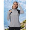 imageTACVASEN Womens Athletic Jackets Lightweight UV Protection Shirts Full Zip Workout Jacket UPF 50 Long Sleeve Sun ShirtLight Gray